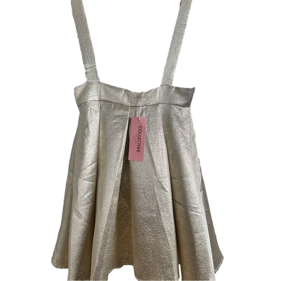 Nwt Collective The Label From ASOS Gold Petite Sleeveless Mini Dress Size 6P - Picture 5 of 8